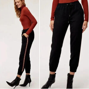 Aritzia  Wilfred Buffon Black Jogger Pants With Side Red Stripes - XS